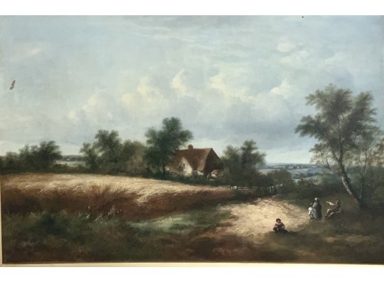 Large William Davis 19th C. Oil On Canvas Landscape Painting (cTF10)