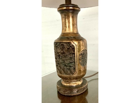 Chinese Carved Gilt Wood Table Lamp (CTF10)
