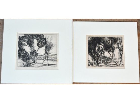 Roi Partridge Pencil Signed Etchings 1925 And 1930 (CTF10)