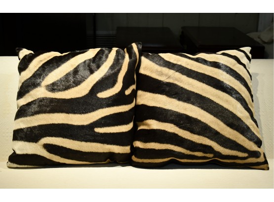 Vintage Zebra Skin Covered Pillows (CTF10)