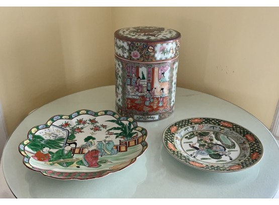 Three Signed Chinese Porcelain Pcs  (CTF10)