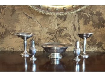 Sterling Weighted: Compotes, Bowl, Salt & Pepper Shakers  (CTF10)