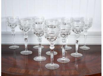 10 Clear Glass Wine Hocks/ Stemware (CTF10)