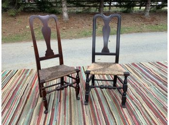 Two Early American Queen Anne Style Side Chairs (CTF10)