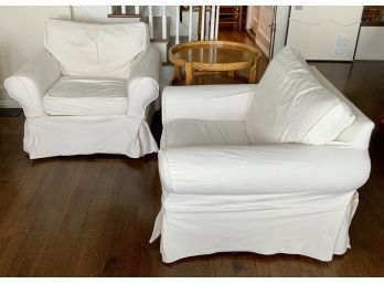Two Slip Covered Club Chairs (CTF30)