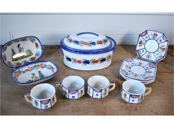 French Quimper Ceramic Collection, 11 Pieces (CTF20)