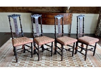 Vintage Carved Mahogany Chairs (CTF20)