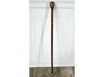 Early 20th C. Dartmouth Figural Carved Walking Stick, Dick Jones (CTF10)
