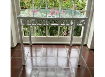 White Painted Metal Table Matches Lot 343 (CTF20)