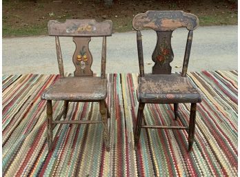 Two PA Windsor Side Chairs With Original Decoration (CTF10)