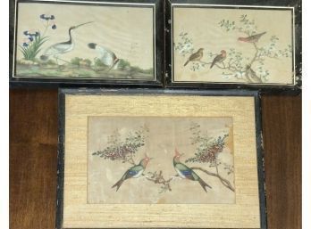 Antique Chinese Bird Paintings On Pith Paper (CTF10)