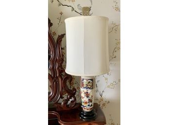 Asian Porcelain Lamp With Carved Hard Stone Finial (CTF10)