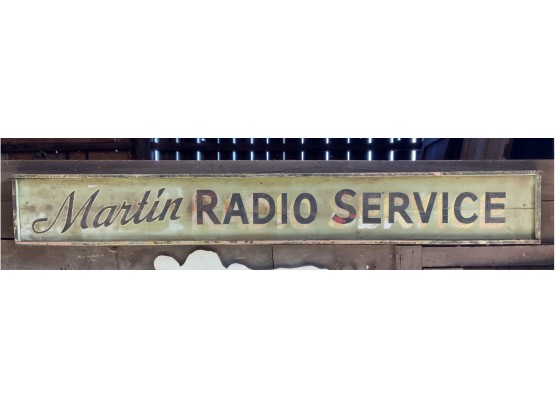 Ca. 1930's Martin Radio Service Painted Wood Trade Sign (CTF20)