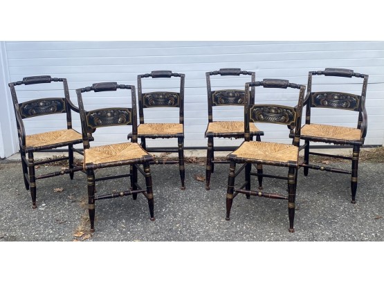 Six Antique Hitchcock Dining Chairs (CTF20)
