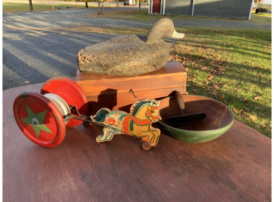 Country Lot: Decoy, Bowl, Box, And Toy (CTF10)