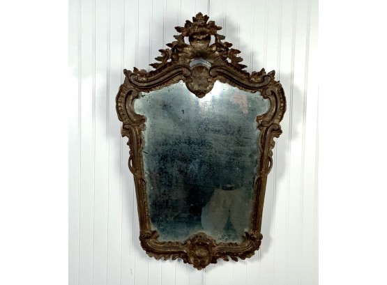 19th C. Carved And Gilt European Wall Mirror (cTF10)