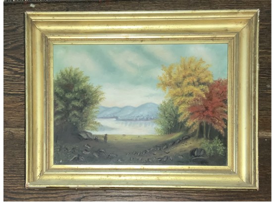 19th C. Primitive Landscape Painting (CTF10)