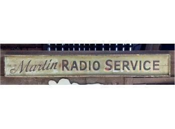Ca. 1930's Martin Radio Service Painted Wood Trade Sign (CTF20)