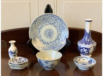 Asian Blue & White Porcelain, 9pcs (CTF10)