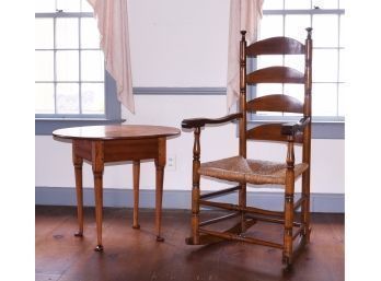 18th C. Maple Tavern Table & Period Rocking Chair (CTF20)