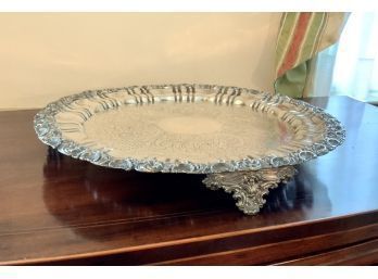 19th C. Large Footed Sheffield Salver (cTF10)