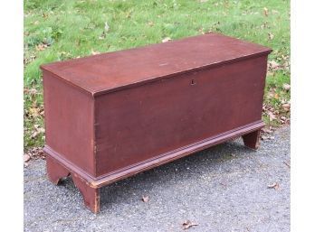 18th C. Red Painted Six Board Blanket Box (CTF20)