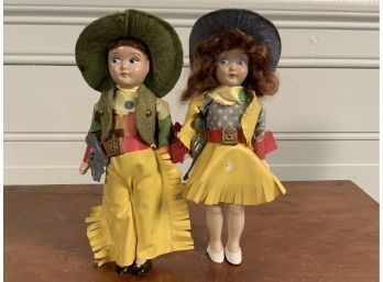 Vintage Cowboy And Cowgirl Dolls (CTF10)