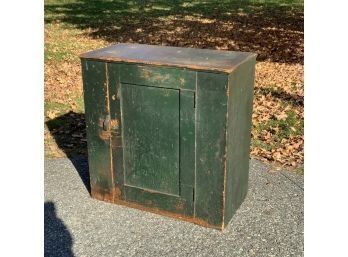 Small 19th C. Green Painted Cabinet (CTF10)