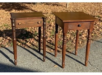 Two 19th C. Country Pine One Drawer Stands (CTF20)