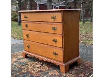 Early 19th C. Four Drawer Pine Chest (CTF20)