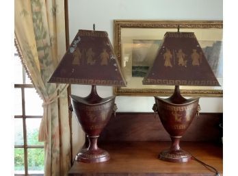 Pr. Chestnut Urn Style Lamps (CTF20)