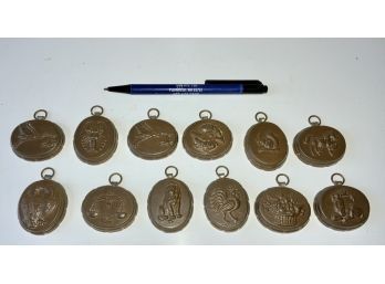 Twelve Miniature Copper Swiss Chocolate Molds (CTF10)