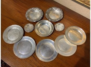 12 Assorted Sterling Plates And Bowls, 21 Ozt (CTF10)