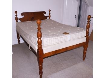 19th C. Maple And Pine Full Size Turned Four Post Bed (CTF20)