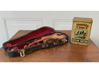 Miniature Violin And Cream Tartar Tin (CTF10)