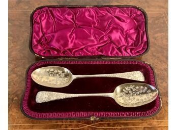 Late 19th C. English Silver Cased Serving Spoons (CTF10)