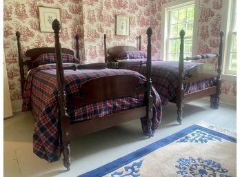 Pr Vintage Mahogany Twin Beds (CTF50)