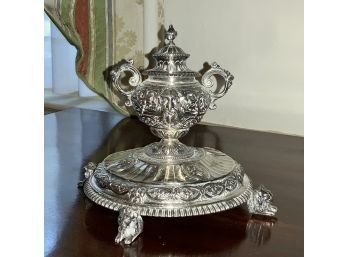 Antique English Sterling Silver Inkwell (cTF10)