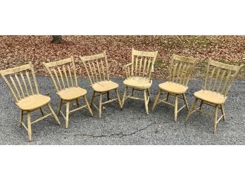 Set Of Six 19th C Painted Thumb-back Windsor Chairs (CTF20)