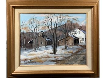 Ann McFarren, Oil On Canvas,  Winter Scene And Sugar House (CTF10)