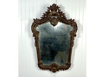 19th C. Carved And Gilt European Wall Mirror (cTF10)