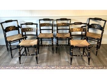 6 Pillow Back Hitchcock Chairs (CTF30)