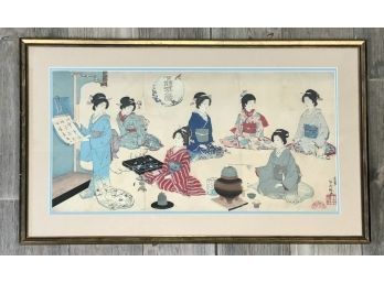 Antique Japanese Woodblock Triptych (CTF10)