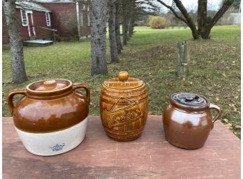 Set Of 3 Ceramic Jars With Lids (CTF10)