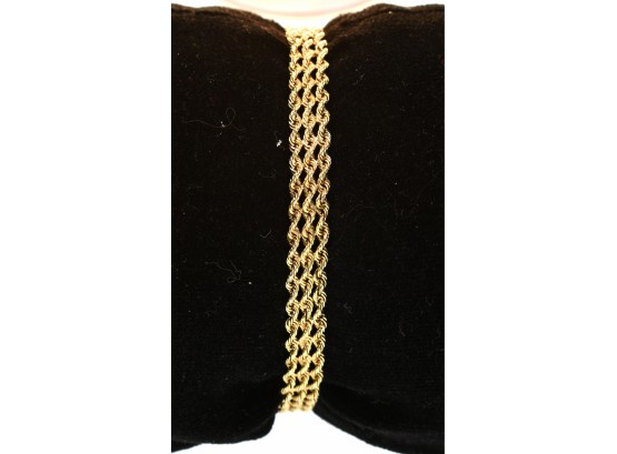 14k Three Strand Gold Twisted Rope Bracelet (CTF10)