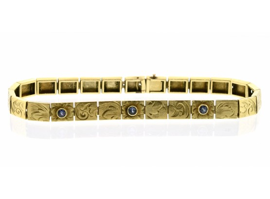Antique 14k Gold And Sapphire Bracelet (CTF10)