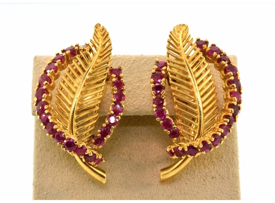 14k Gold Ruby Earrings (CTF10)