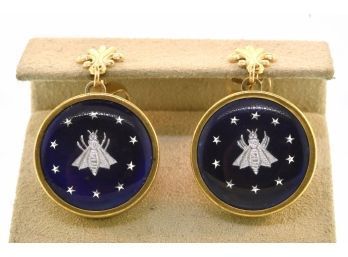 French Gold And Enamel Earrings (CTF10)