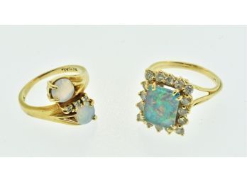 Two 14k Gold Opal Rings (CTF10)