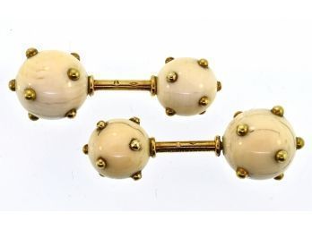 Schlumberger Tiffany & Co. 18k Gold & Ivory Cufflinks (CTF10)
